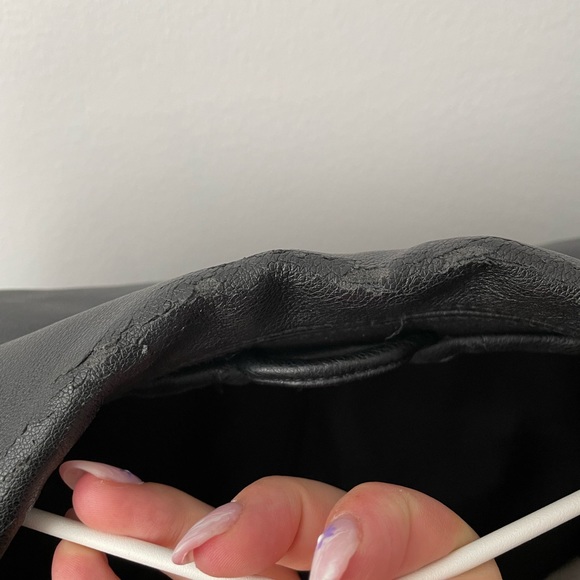 Zara TRF Faux Leather Cropped Moto Jacket Size xSmall - Picture 10 of 12